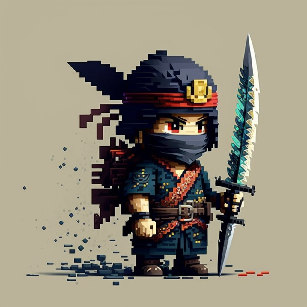 Samouraï Pixel Art thumbnail thumbnail